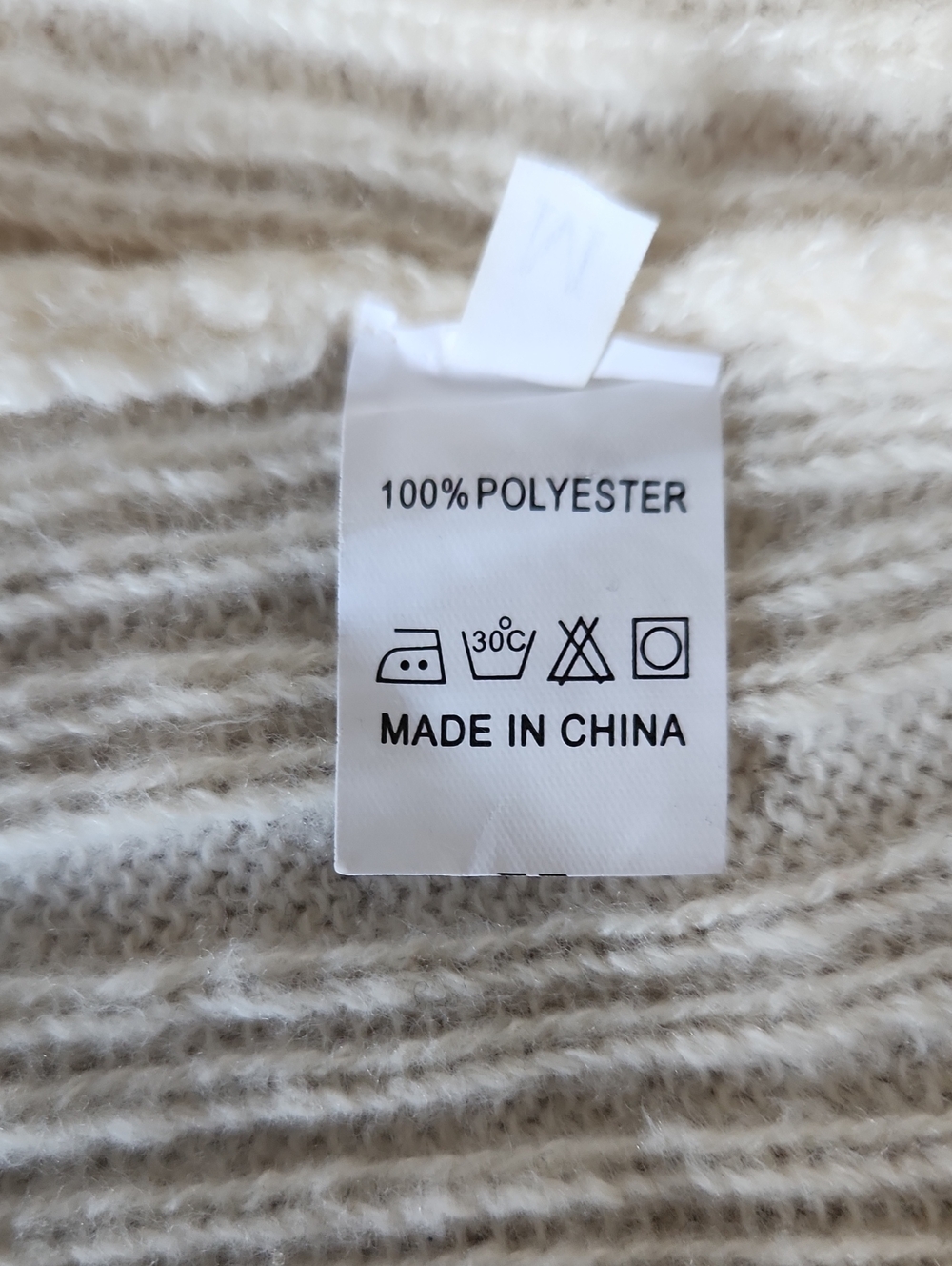 Off-the-Shoulder Cream Ribbed Button Sweater - Picture 10 of 10